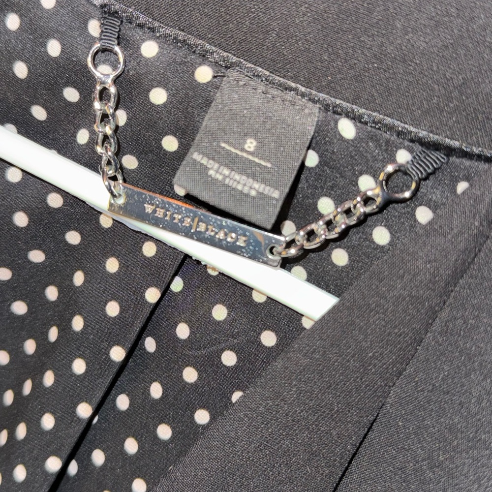 White House Black Market Black Blazer With Polka Dot Lining - Image 5